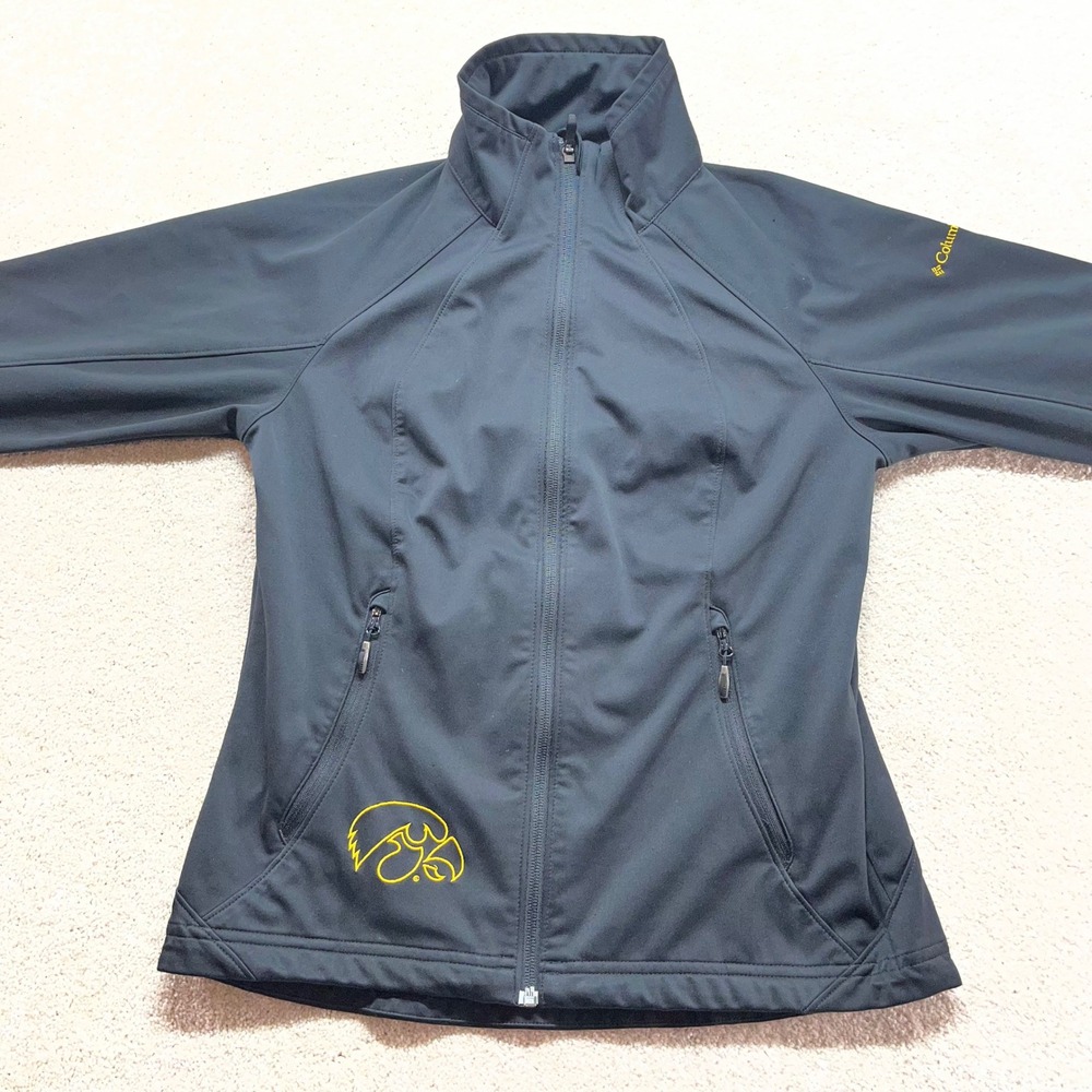 Columbia Softshell Jacket Women Small Black Iowa Hawkeyes Full Zip NCAA XL6795 - Picture 8 of 11